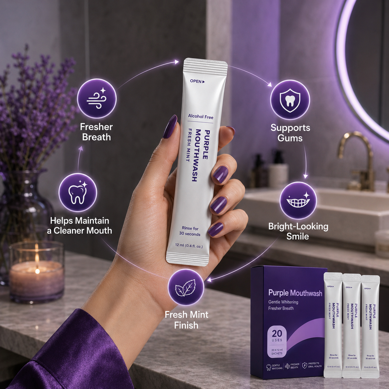 Nivaixo™ Purple Mouthwash Pods