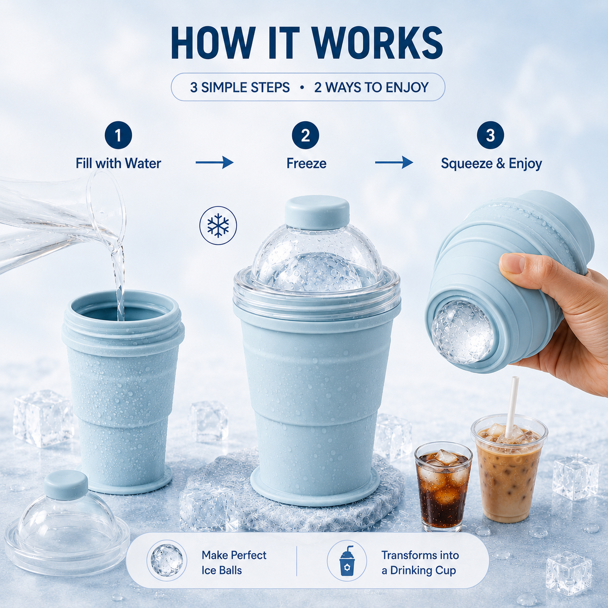 ChillSphere™ Foldable Ice Maker Cup